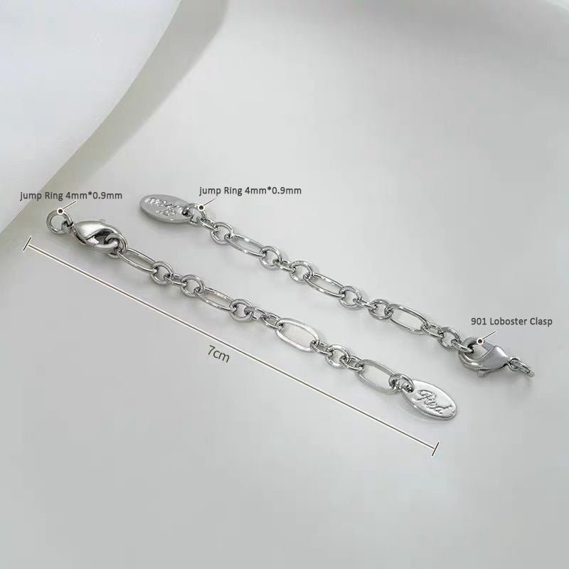 10pcs/pack Lobster Clasp and Adjust Chain Set -Vacuum Plating Waterproof Stainless steel