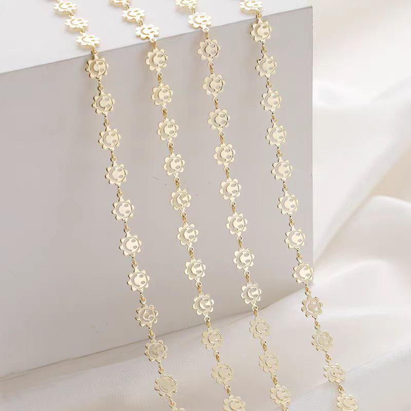 [WG1180] 1M smiley face sunflower  chain for jewelry diy