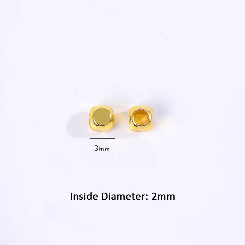 [WG1199] 100pcs 18K/24K Square Spacer Beads for Jewelry diy