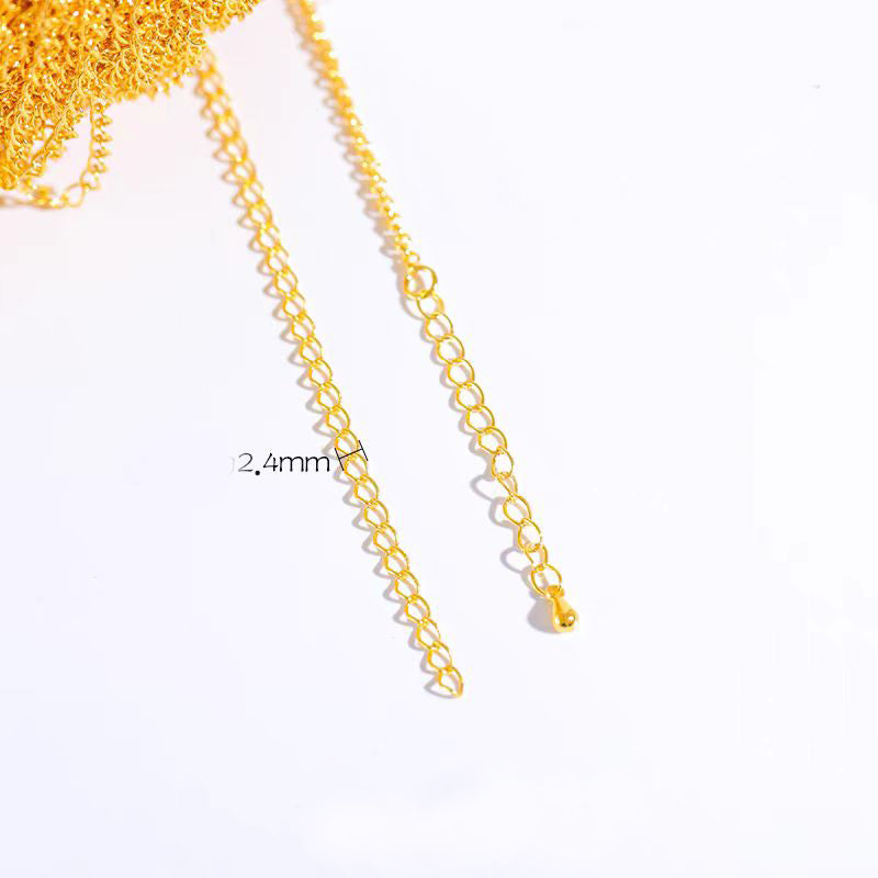 [WG1201] 1M 24K Gold Ponytail extensional Chain-2.4mm