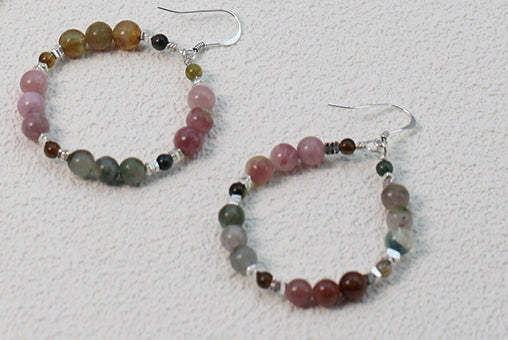 [WG0143] Natural Tourmaline & Silver925 Necklace & Bracelet and Earring combo sets