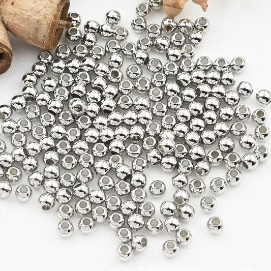 [WG1137] 100pcs/pack Round Spacer Beads-Vacuum Plating Waterproof Stainless steel beads