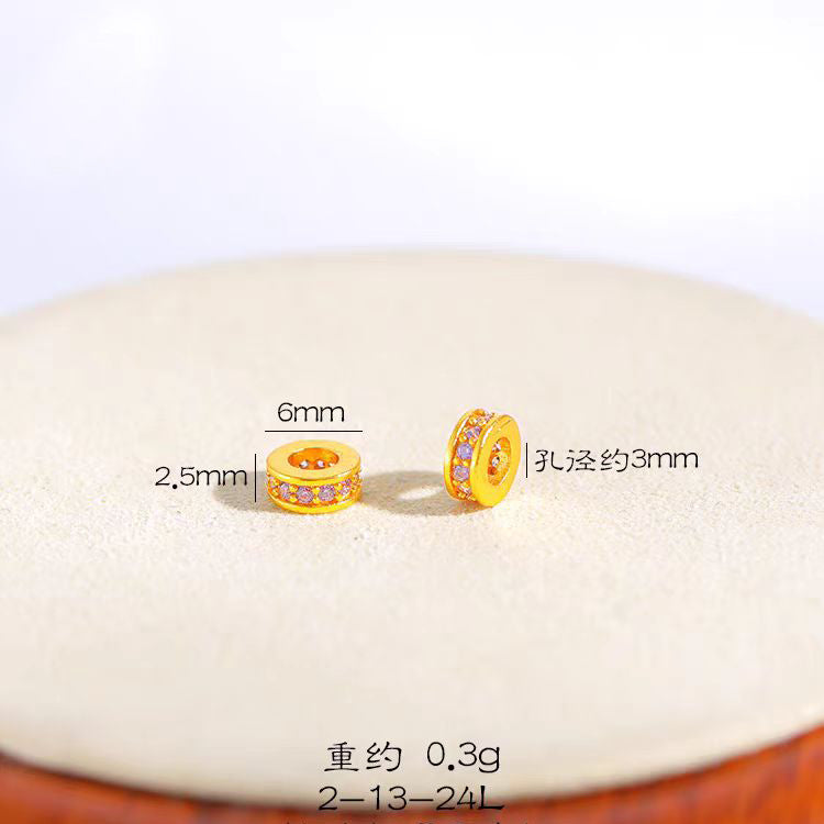 [WG1195] Zircon rainbow spacers for Jewelry diy charms