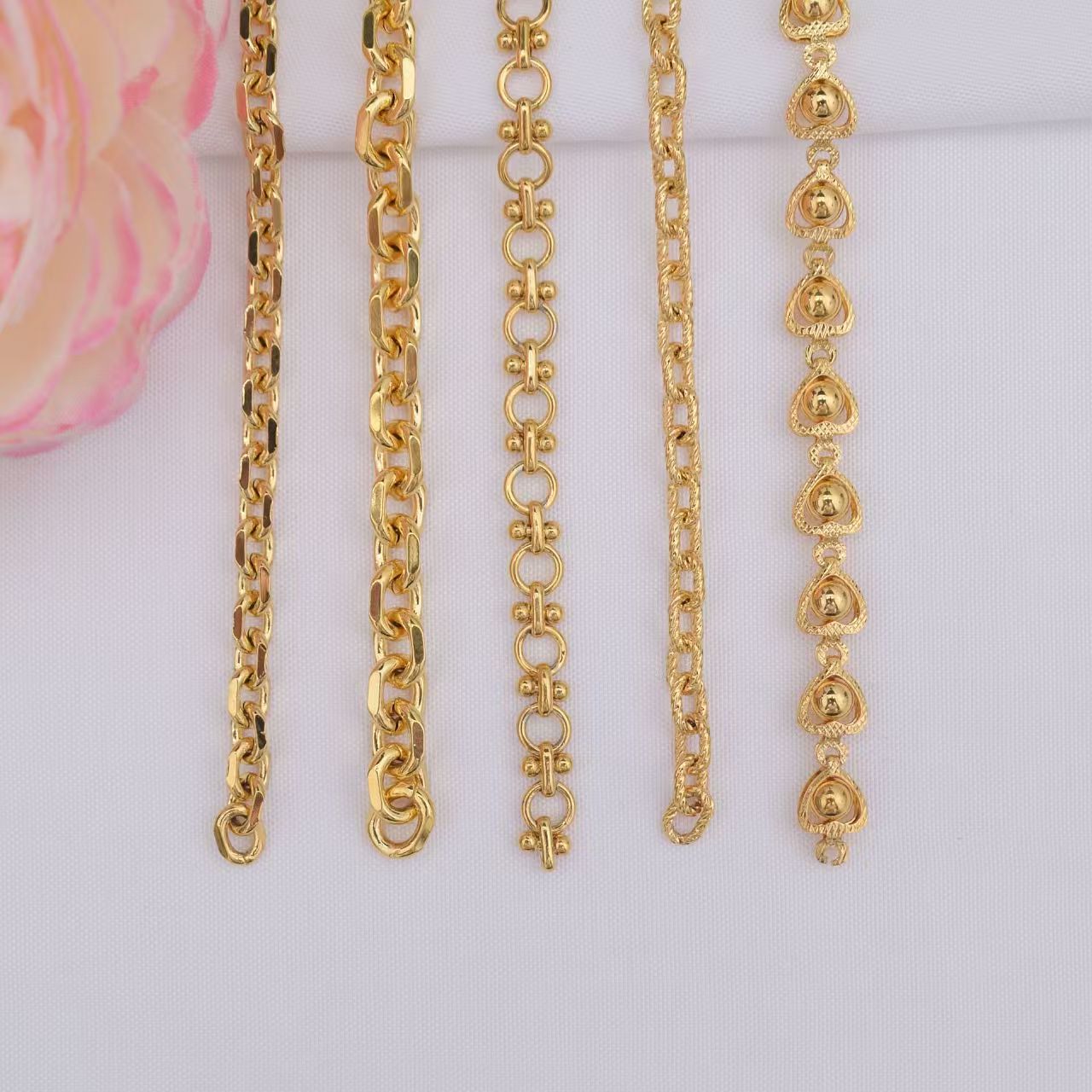 [WG1164] 1M 24k Gold Plated Chain-Vacuum Plating Waterproof Jewelry DIY Chain-