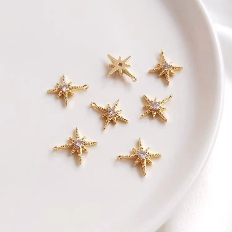 [WG1145] 1PCS star pendant spacer charm- vacuum plating waterproof jewelry diy