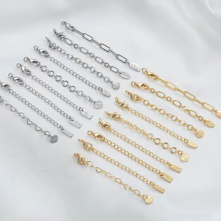 10pcs/pack Lobster Clasp and Adjust Chain Set -Vacuum Plating Waterproof Stainless steel
