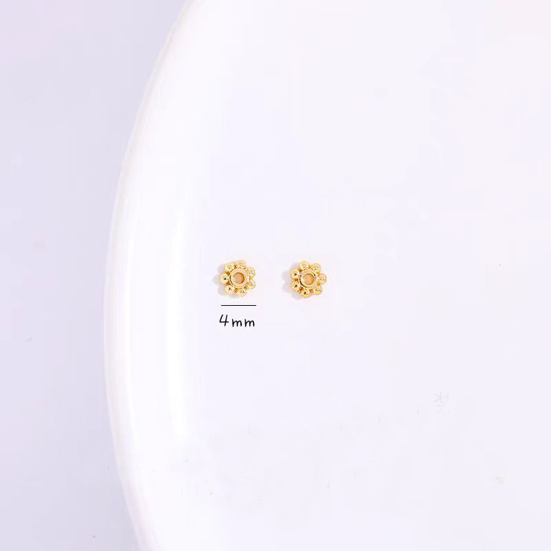 [WG1204] 10/100/500/1000pcs 18K gold snowflake spacer for Jewelry diy