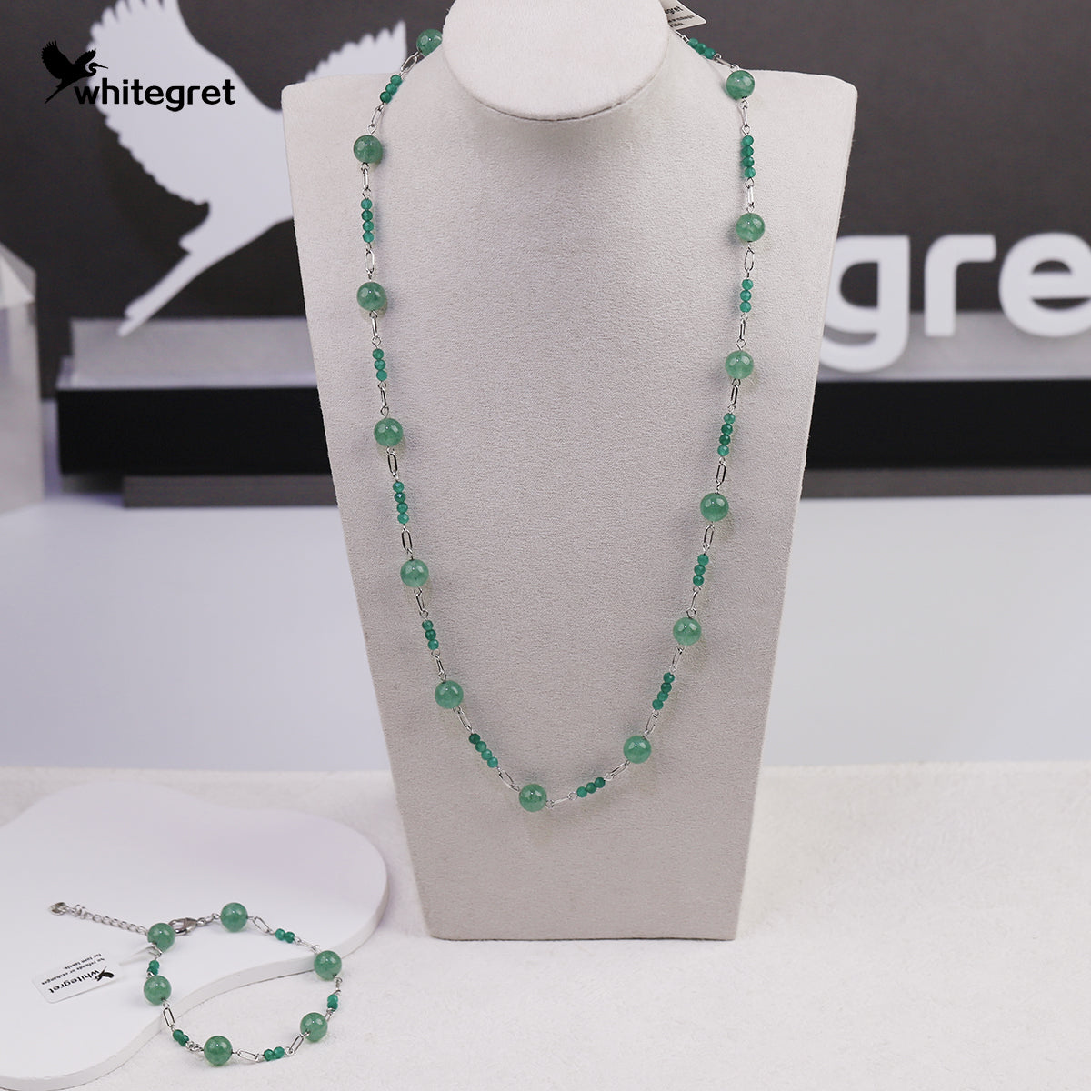 [WG0176] Handmade Green Strawberry Quartz Crystal Necklace