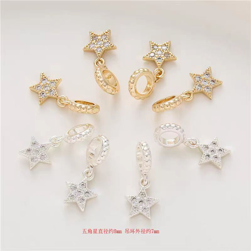 [WG1148] 5PCS/pack star spacer charm pendant for handmade jewelry diy