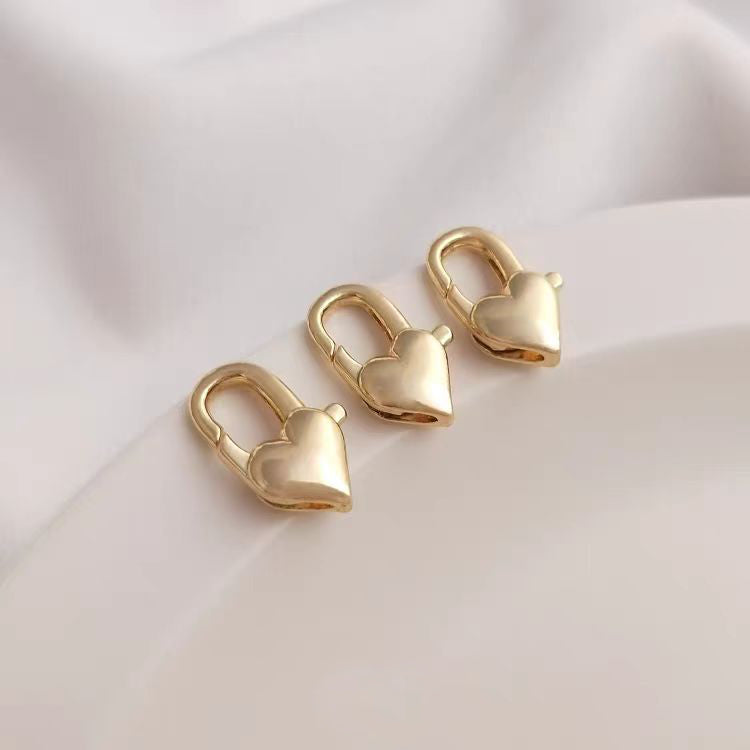 [WG1147] 5PCS heart obster Clasp closure-Vacuum Plating Waterproof basic accessories