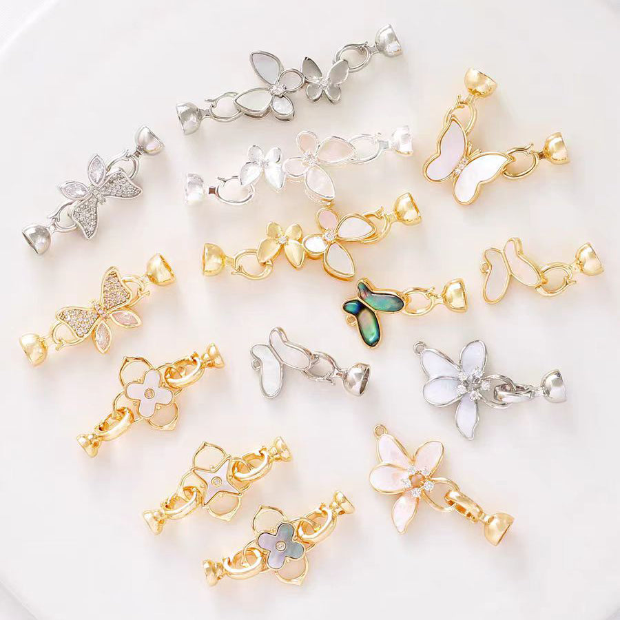 [WG1128]  sflower clasp for jewelry diy with silver or gold color