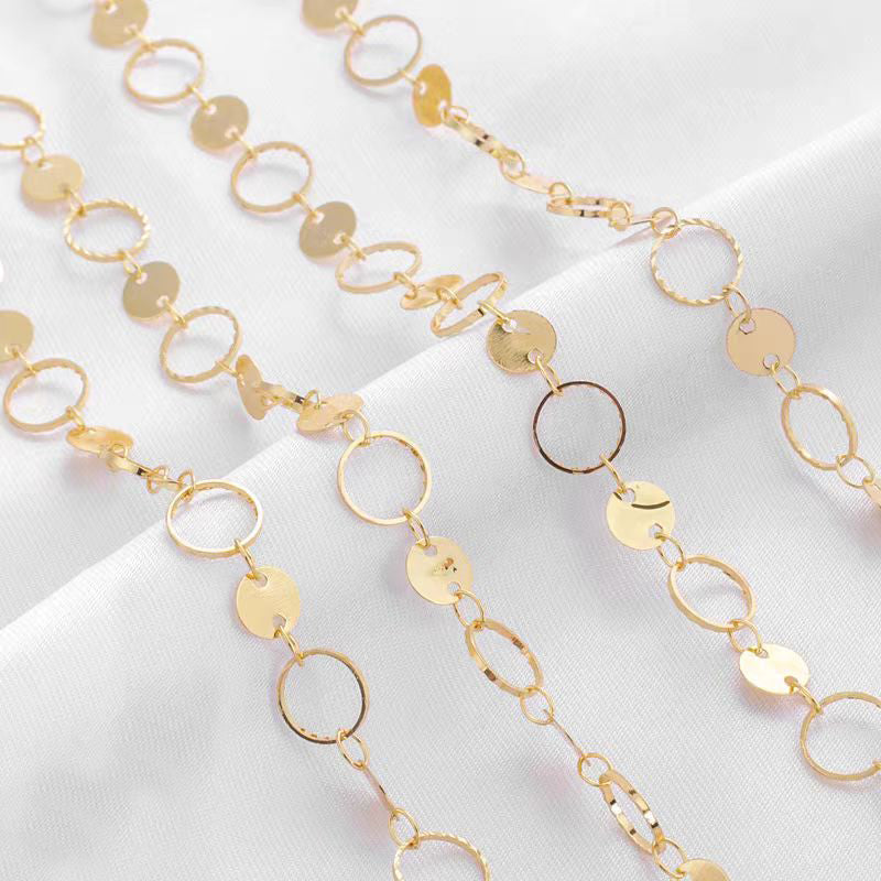 [WG1158] 1M round circle wreath chain-vacuum plating waterproof chain for jewelry diy