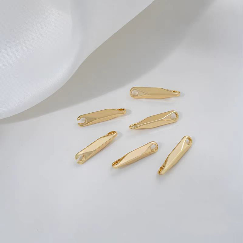 WG1081  10pcs Metal Rhombic stick beads for Jewelry DIY