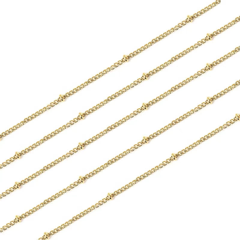 WG1009  Beads Chain-Vacuum Plating Waterproof Stainless steel diy chain