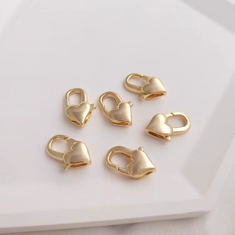 [WG1147] 5PCS heart obster Clasp closure-Vacuum Plating Waterproof basic accessories
