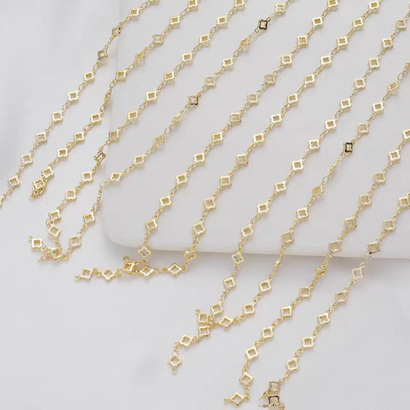 [WG1165] Star and Four leaves Clover Chain-Vacuum Plating Stainless Steel Bulk Chain for DIY