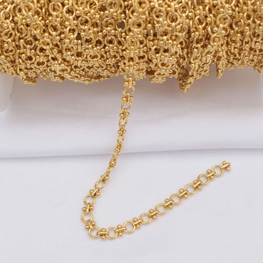 [WG1164] 1M 24k Gold Plated Chain-Vacuum Plating Waterproof Jewelry DIY Chain-
