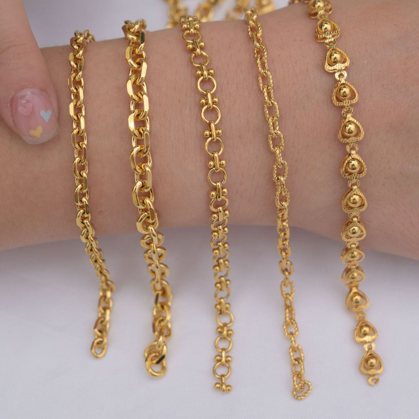 [WG1164] 1M 24k Gold Plated Chain-Vacuum Plating Waterproof Jewelry DIY Chain-