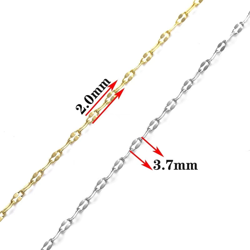 WG1015   2mm lip Chain-Stainless Steel Waterproof DIY chain