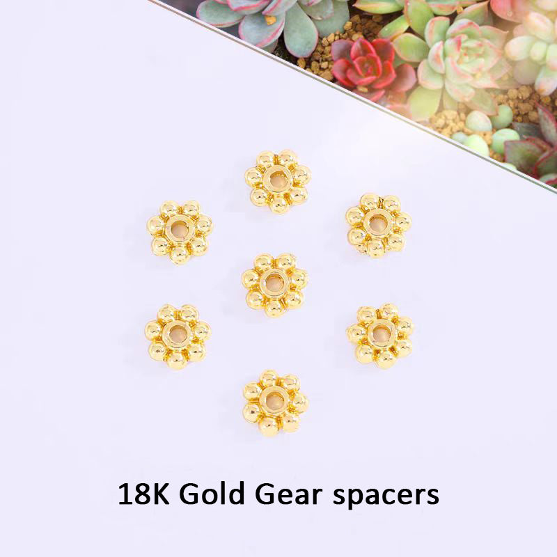 [WG1204] 10/100/500/1000pcs 18K gold snowflake spacer for Jewelry diy