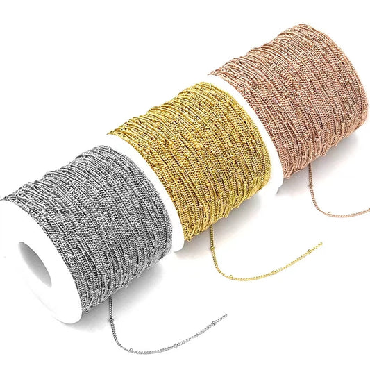 WG1009  Beads Chain-Vacuum Plating Waterproof Stainless steel diy chain