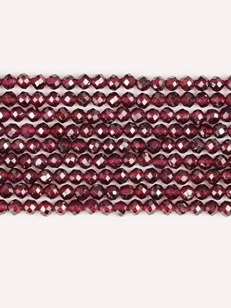 [WG1110] Multi- natural garnet facted beads 1 string for Jewelry diy