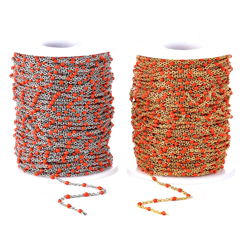 WG1005  Enamel Chain-Vacuum Plating Waterproof Stainless Steel chain