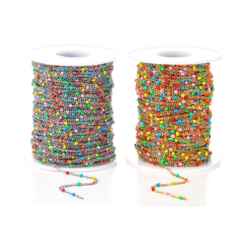 WG1005  Enamel Chain-Vacuum Plating Waterproof Stainless Steel chain